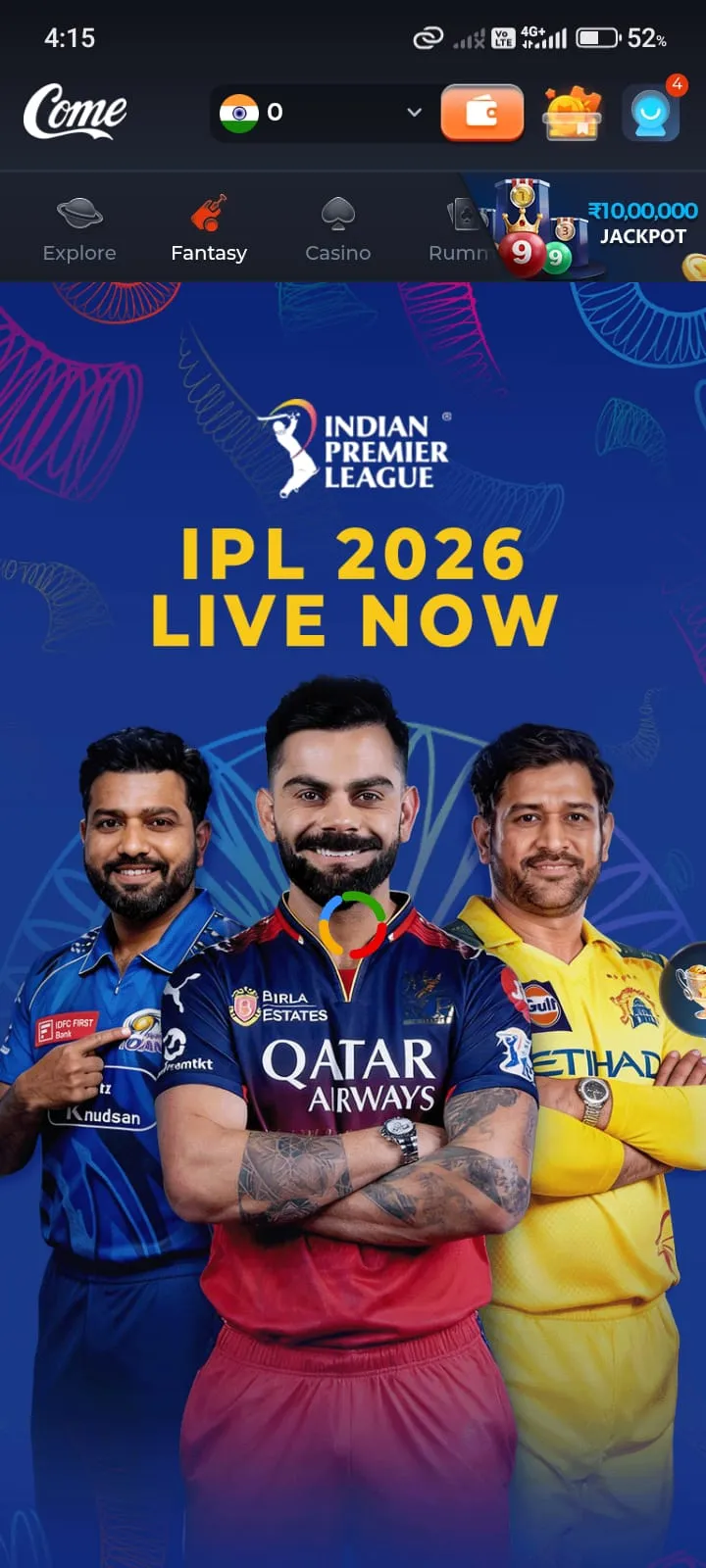 GoPlay cricket fantasy app team creation and earning platform